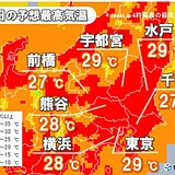 16日の関東の天気　東京都心など29℃予想　急激な気温上昇に注意