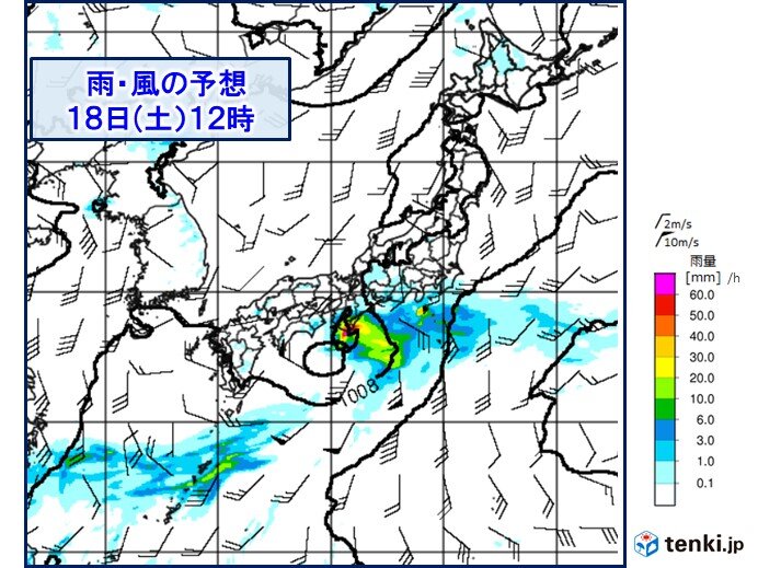 18日　梅雨前線の活動が活発化　九州南部・奄美は大雨　四国から東海も雨脚強まる