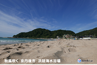 関西 さわやかな秋風から湿った南風へ