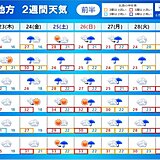 東北2週間天気　24日頃は局地的な大雨に注意　来週には今年初の猛暑日か