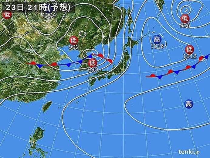 きょう23日(木)の天気