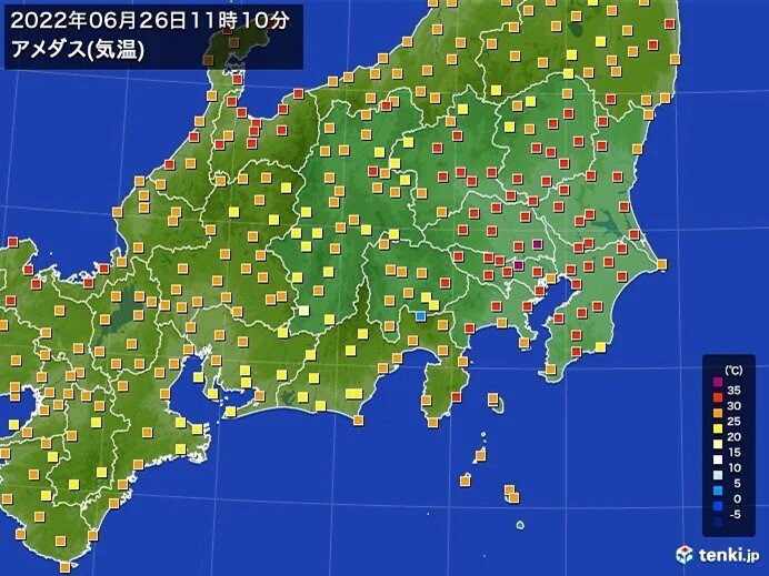 東京都心　きょう26日も35℃超