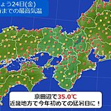 近畿地方で今年初めての猛暑日は京田辺　週末も熱中症と急な強い雨に注意!