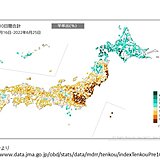 前10日間の降水量　北海道で多く　東北～九州は少ない　平年の10%以下も