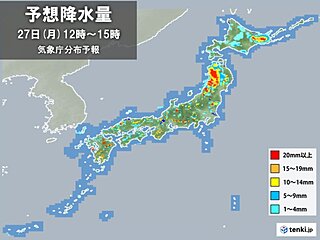 きょう27日　北海道と東北は大雨に警戒　北陸から九州は天気の急変に注意