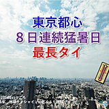 東京都心　8日連続の「猛暑日」　統計開始以来最長記録に並ぶ