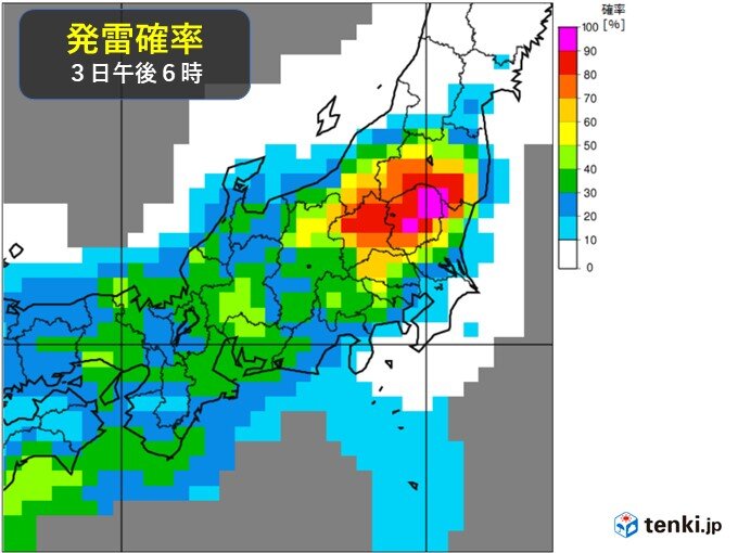 関東や東北南部　あす3日も暑さと急な雷雨に注意