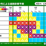 「道路影響予測」　台風4号はあす九州へ　台風から離れた地域も大雨に警戒