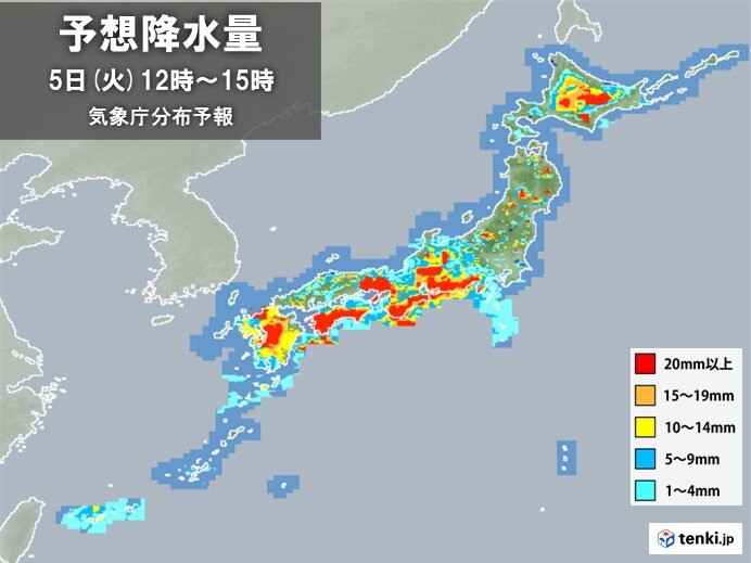 きょう5日　関東や北陸から北海道も激しい雨の恐れ　竜巻などの激しい突風にも注意
