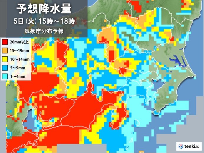 きょう5日　関東甲信　局地的な大雨の恐れ　あす6日にかけて浸水害に注意・警戒