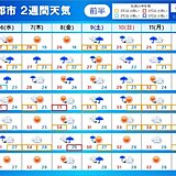 元台風の低気圧　今後も影響　梅雨の戻りで雨量が多くなる可能性　2週間天気