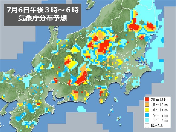 東海地方を中心に雷雲が発達中 お帰りの頃は関東も急な雨や雷雨に注意 気象予報士 日直主任 22年07月06日 日本気象協会 Tenki Jp