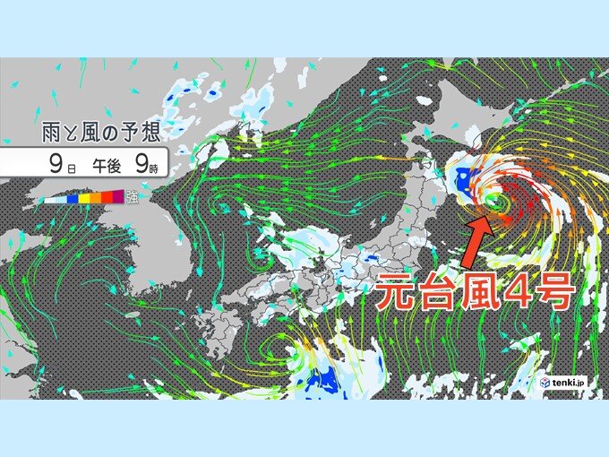 北日本は元台風が接近