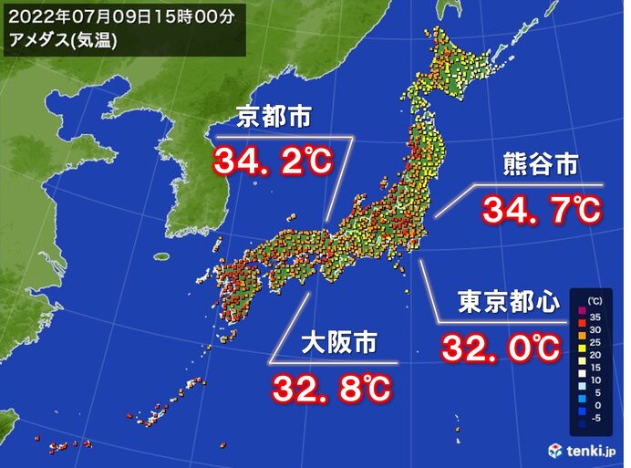 きょうも全国の約半数で真夏日　日曜も不快な蒸し暑さに　熱中症に注意を