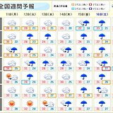 週間天気「戻り梅雨」局地的大雨やゲリラ豪雨に注意　不快な暑さ続く　熱中症に警戒