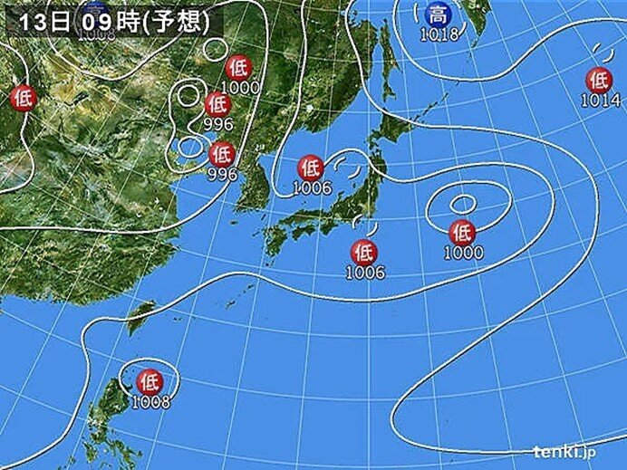 13日～19日　戻り梅雨　度々大雨になる可能性も