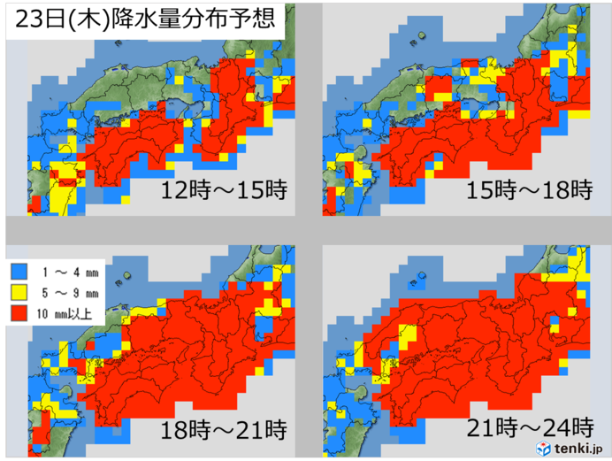 総雨量1000ミリを超える所も