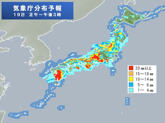 全国的に大気の状態が不安定