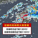 大分県で猛烈な雨「記録的短時間大雨情報」