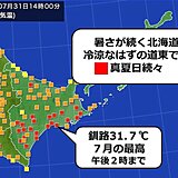 北海道　道東で記録的な暑さに　釧路などで真夏日に