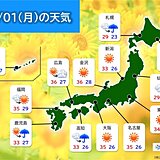 8月の始まりは広く晴れ　天気の急変と危険な暑さに注意　沖縄や九州は台風の影響続く