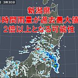 新潟県さらなる大雨に最大級の警戒を　24時間雨量が過去最大値の2倍以上の可能性