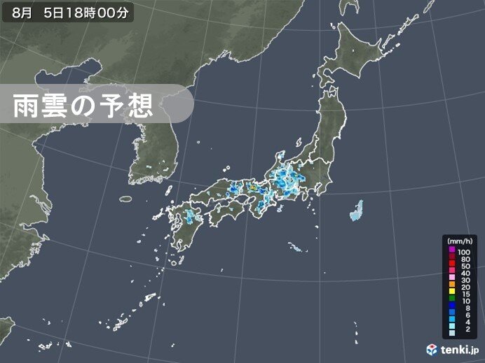 午後も局地的に雨雲発達