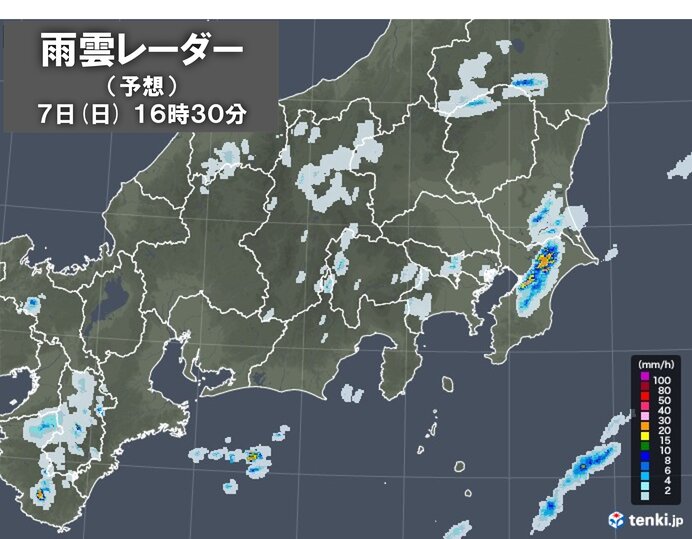 今夜遅くにかけて大気の状態が不安定