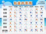 九州　お盆の天気　厳しい残暑続く