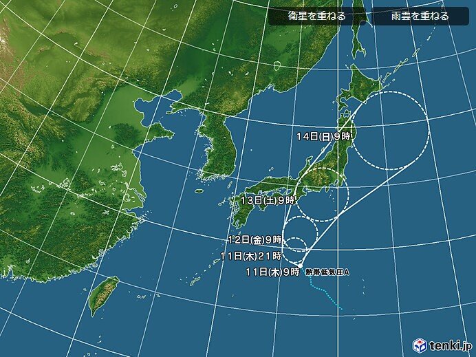 新たな台風　関東に接近