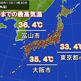 午前中に35℃以上　体温並みも　不快な暑さ　万全な熱中症対策を