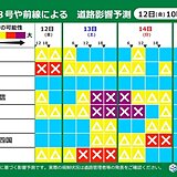 道路影響予測　台風8号接近　13日午後から東海や関東甲信で影響大