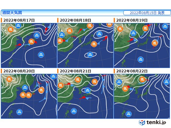 向こう一週間　天気の傾向　大雨の恐れも