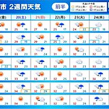 2週間天気　短い周期で天気変化　たびたび雨に　台風の発生にも注意