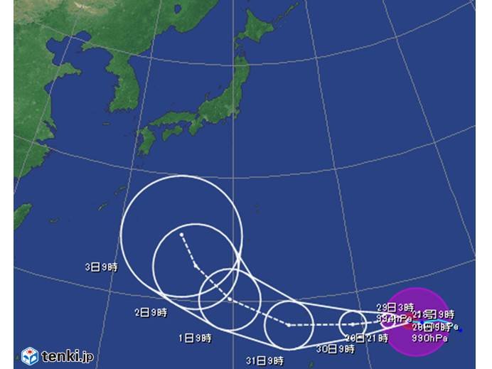台風21号　雲がまとまってきました_画像