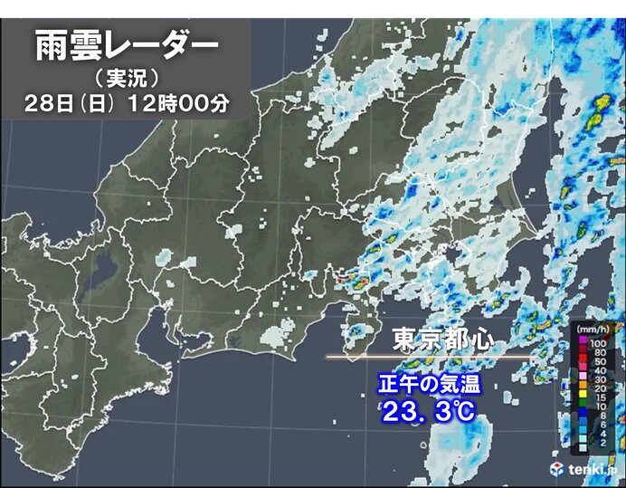 関東 昼過ぎまで雨 東京都心の正午の気温23.3℃ 午後も気温横ばい(気象 ...
