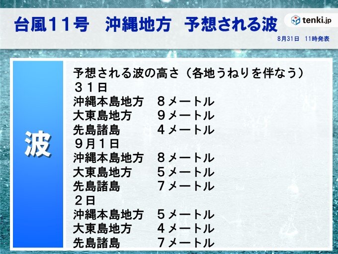 動きが定まらない台風11号 迷走が続くと今後は何処にどんな影響が起こる 気象予報士 牧 良幸 22年08月31日 日本気象協会 Tenki Jp