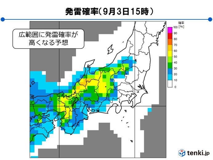 午後は不安定度が高くなる