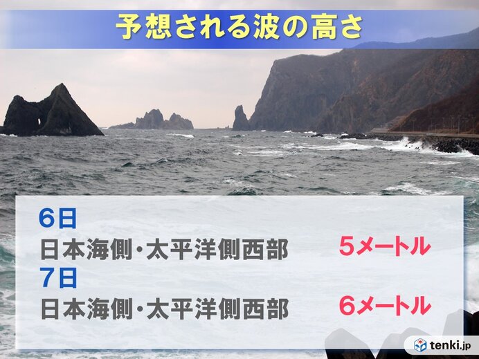 沿岸付近では越波や高潮等にも注意を!