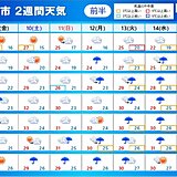 2週間天気　週末から週明け　台風12号が北上　3連休は晴れても変わりやすい天気