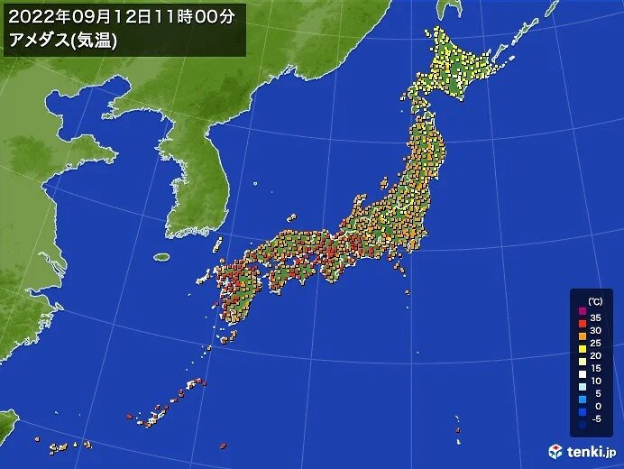 きょう12日　九州～東海を中心に午前中から30℃以上