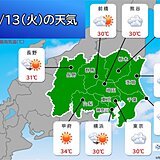 関東　晴れ間が広がり　広く真夏日　厳しい残暑