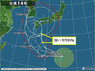 沖縄は3週連続で台風接近へ　本州付近も台風14号の動向に警戒