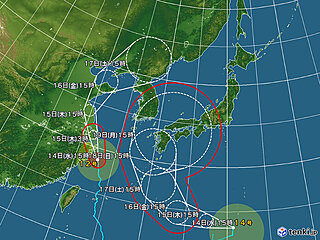 台風14号　東北はシルバーウィークに影響か