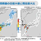 台風14号　西日本では過去最多の降水量となる所も　48時間で600ミリ超の大雨か