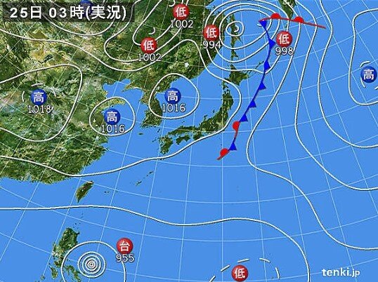 日中は晴れのエリアが広がる