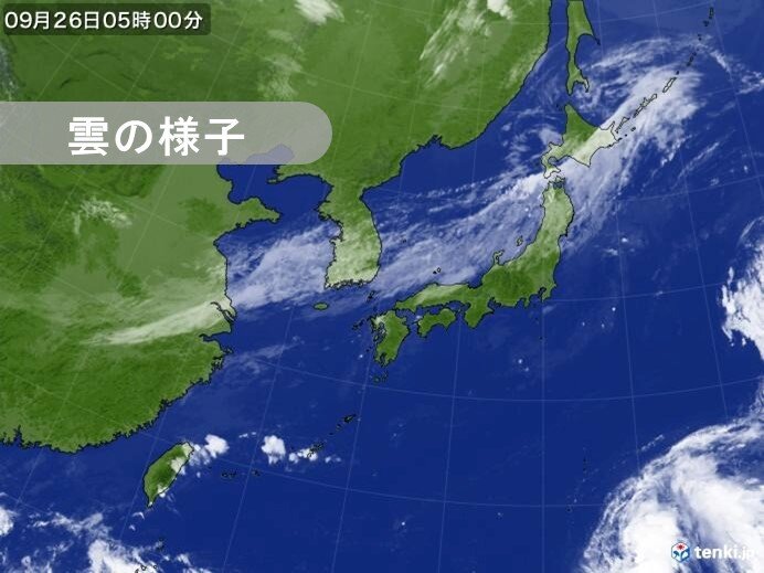 きょう26日　日差しが届く所が多い　九州では雨や雷雨