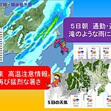 5日　朝はザーザー降り　日中は再び猛暑日