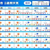 2週間天気　10月のはじめまで暑さ続く　来週後半から秋の装いに