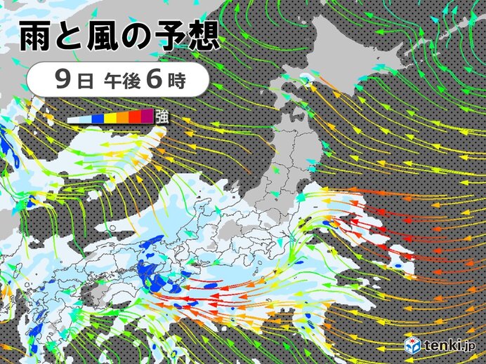 九州～東海に雨雲　雨エリア午後は広がる